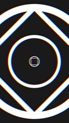 Poster - Kaleidoscopes background with animated glowing neon colorful lines and geometric shapes. Black and White Motion Background Loop. Hypnotic Rhythmic Movement Black And White Flower Kaleidoscope