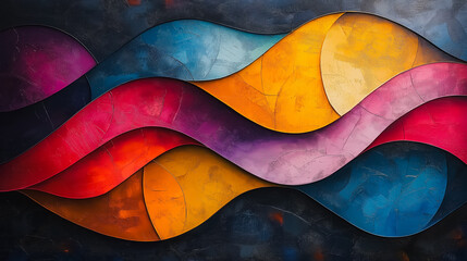 Aufkleber - Abstract art with dynamic shapes and vibrant colors
