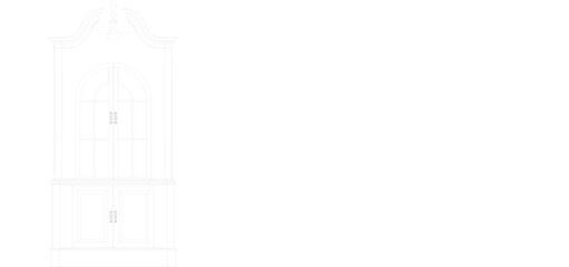 Vector sketch illustration silhouette detailed design Wine cabinet, wardrobe, Display cabinets old classic vintage ethnic