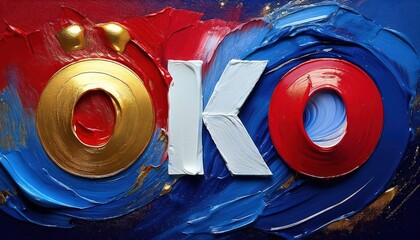 Wall Mural - Colorful Abstract Art Featuring the Word OKO