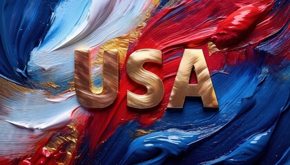 Wall Mural - Vibrant USA Artwork with Bold Colors