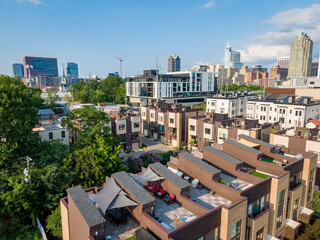 Daytime Drone Images of downtown Raleigh North Carolina.