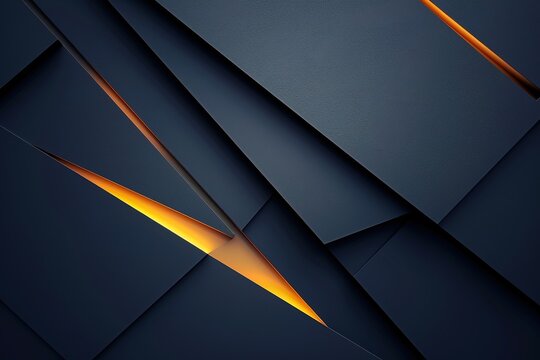 Abstract geometric background with dark blue and orange tones.
