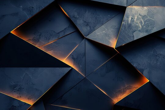 Abstract geometric background with glowing edges.