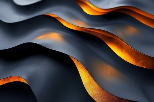 Abstract background with dark blue and gold waves.