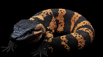 Wall Mural - A side view of a Gila monster, showing its thick body and unique patterns