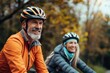 © Ева Поликарпова - A couple enjoying a ride on their bicycles in a peaceful park setting
