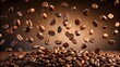 © Vibrant Visions Pixe - Coffee beans floating in the air, isolated on background, coffee, beans, floating, air, isolated,background, caffeine