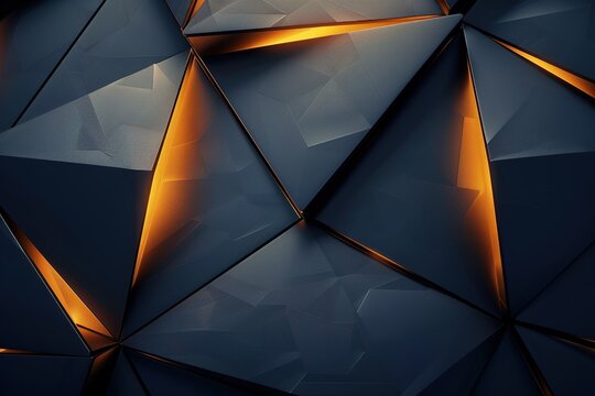 Abstract geometric dark background with glowing lines.