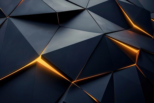 Abstract geometric dark background with glowing lines.