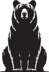 Bear sitting Silhouette vector illustration isolated on white background