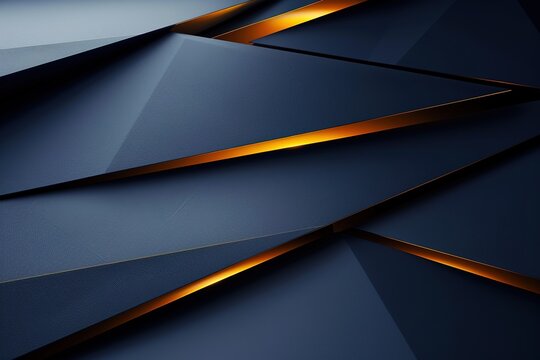 Abstract geometric pattern of blue and gold shapes.