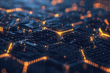 Poster - A close-up view of a computer keyboard on a table, great for tech-related contexts and background use