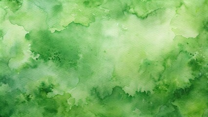 Wall Mural - Green watercolor paint texture on paper, creating an abstract and organic ink art pattern backdrop , watercolor, paint, texture