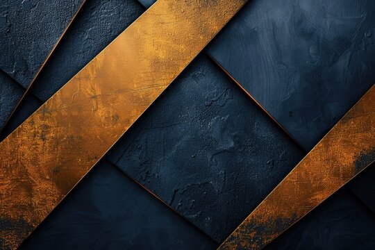 Abstract geometric pattern of gold and black.