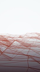 Poster - Futuristic cyberspace grid net polygonal wireframe hilly landscape seamless loop drawing motion graphics animation background. Abstract background with animation of waving and vibrating network