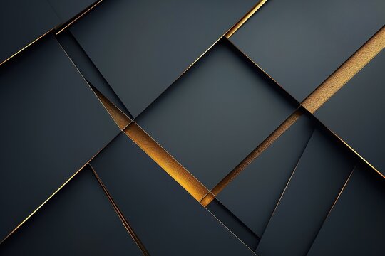 Abstract geometric pattern with black and gold accents.