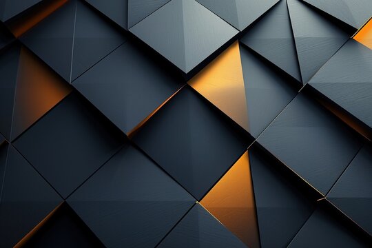 Abstract geometric pattern with black and gold squares.