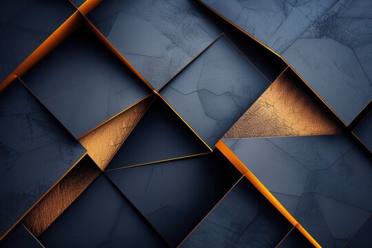 Abstract geometric pattern with black and gold squares.