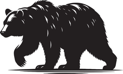 Bear Walking Silhouette vector illustration isolated on white background