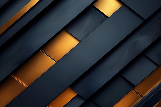 Abstract geometric pattern with black and gold stripes.