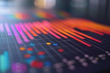 Aufkleber - A detailed view of a colorful chart on a table, ideal for use in presentations or educational materials