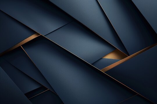 Abstract geometric pattern with dark blue and gold accents.