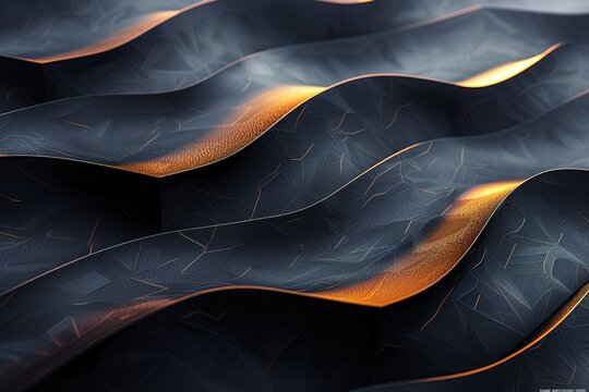 Abstract dark and gold wave pattern.