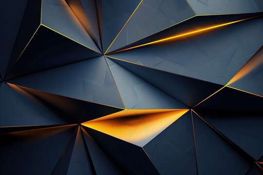 Abstract geometric pattern with dark blue and gold lines.