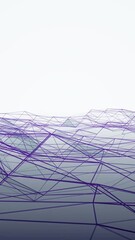 Aufkleber - Plexus Dynamic Digital Surface Movement. Interconnected Loop. Particles Slowly Moving, White Background