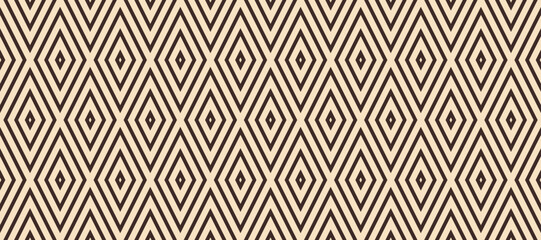 Poster - Seamless beige argyle pattern. Nude brown rhombus repeated background. Autumn diamond texture for clothes textile design, fabric print, wrapping paper. Vector ecru wallpaper