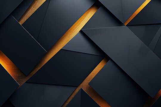 Abstract geometric pattern with gold and black colors.