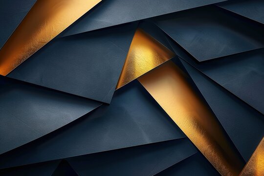 Abstract geometric pattern with gold and black colors.