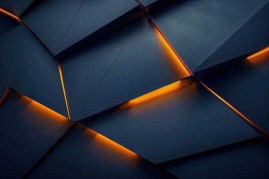 Abstract geometric pattern with orange light.