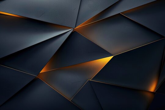 Abstract dark blue background with glowing gold lines.
