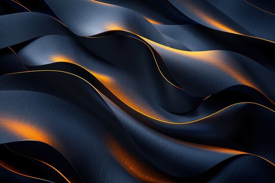 Abstract wavy blue and gold background texture.