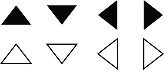 Fototapete - set of black direction arrow symbol. stroke outline black direction arrow symbol vector illustration.