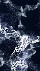 Fototapete - Animation of energy field, . Blue and purple plexus structure in organic motion and flickering lights in the background. Abstract science, technology and engineering motion background. Chaotic