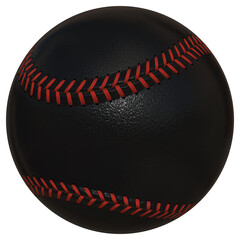 Close-up of black baseball ball. Advertising for Sports, Sports Betting, Baseball match. Modern stylish abstract ball.