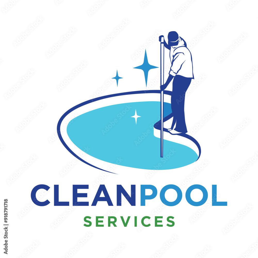 Pool Cleaning logo design template. Swimming Pool Maintenance Business ...