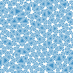 Poster - vector seamless pattern. rounded solid shapes in frames. compact triangles size. solid color style. 