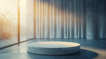 Aufkleber - Epmty Room Ctreative Design Copy Space Presentation Post Banner Art Background Podium Interior : Generative AI