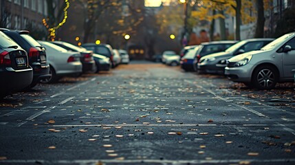 Poster - parking lot in city park : Generative AI