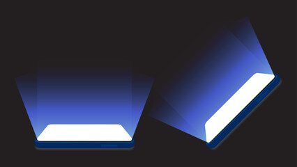 Poster - Smartphone Mobile Screen and Technology Display with Blue Glowing Light - Vector Illustration