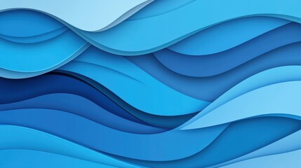 Wall Mural - Vibrant blue backdrop features smooth curves, creating an eyecatching modern design perfect for any creative project.