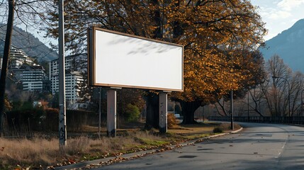 Aufkleber - Blank billboard on the side of the road in lugano : Generative AI