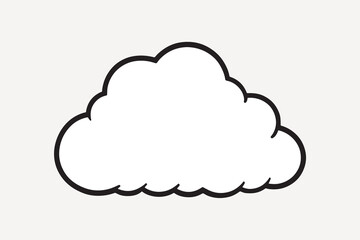 simple black outline cloud illustration