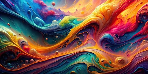 Wall Mural - Vibrant and intense abstract fluid art with mesmerizing colors , fluid, abstract, art, vibrant, intense, colors, movement, dynamic