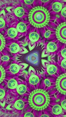 Poster - Colorful kaleidoscope sequence patterns. Abstract multicolored motion graphics background. Beautiful bright ornament. Seamless loop