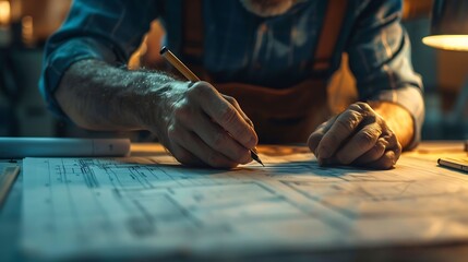 Aufkleber - Civil and construction engineers are working on a blueprint drawing with precision to guarantee a flawless result : Generative AI